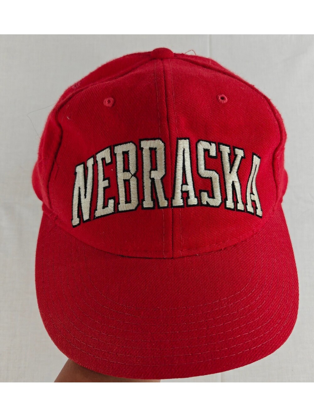 Vintage Nebraska Cornhuskers Starter Wool Snapback Hat Red Green Brim NCAA